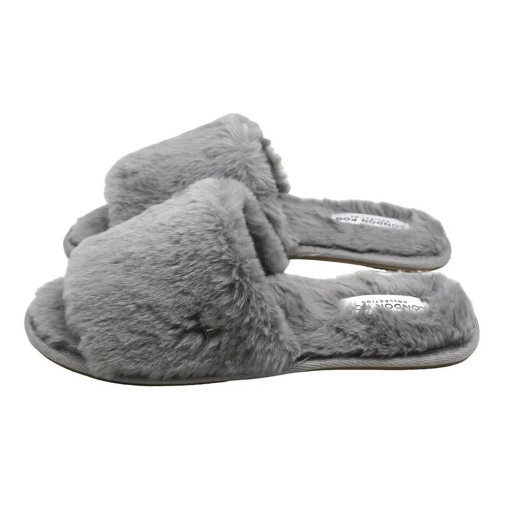 Lilly grey faux fur slippers - Picture 4 of 8